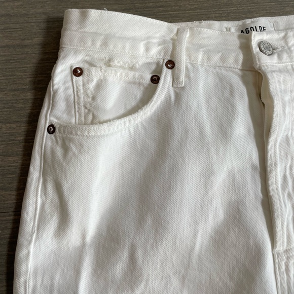 Agolde Riley white distressed denim size 29 - Picture 4 of 12